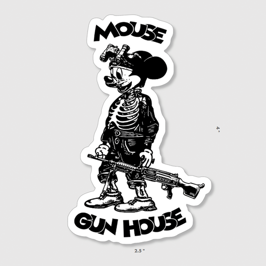 Mouse Gun House Sticker