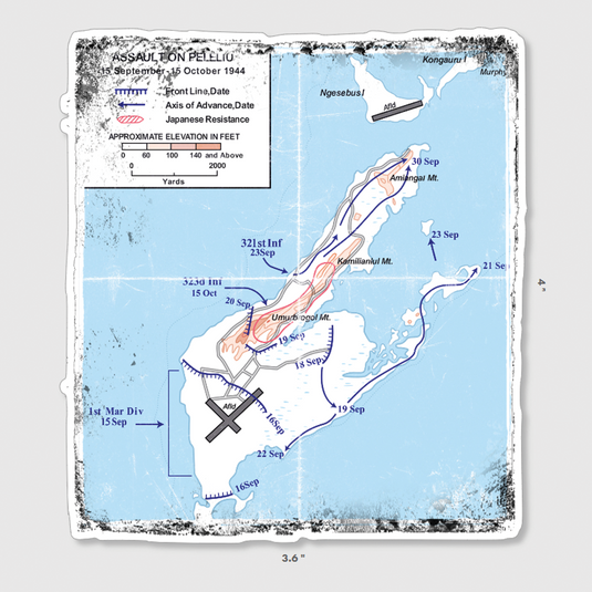 Peleliu Battle Map Sticker