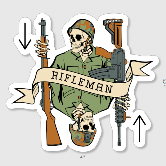 Rifleman Death Card Sticker