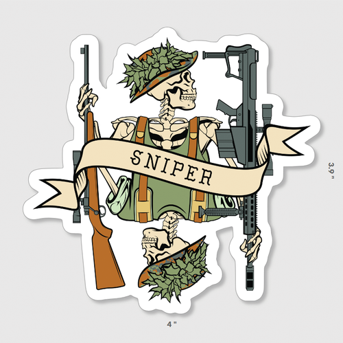 Sniper Death Card Sticker