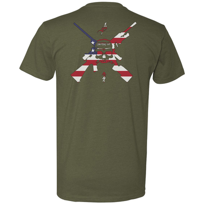 Snipers Up American Flag Logo Tee