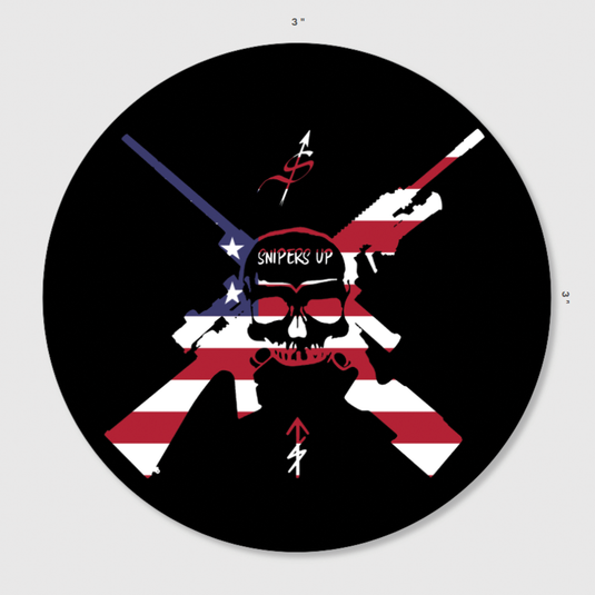 Snipers Up American Flag Sticker