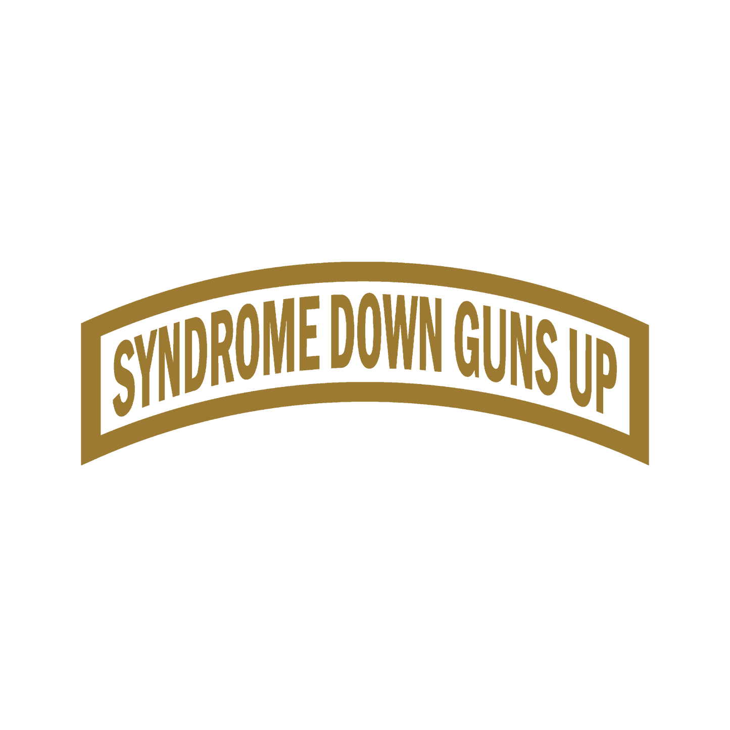 Syndrome Down Guns Up Tab Decal