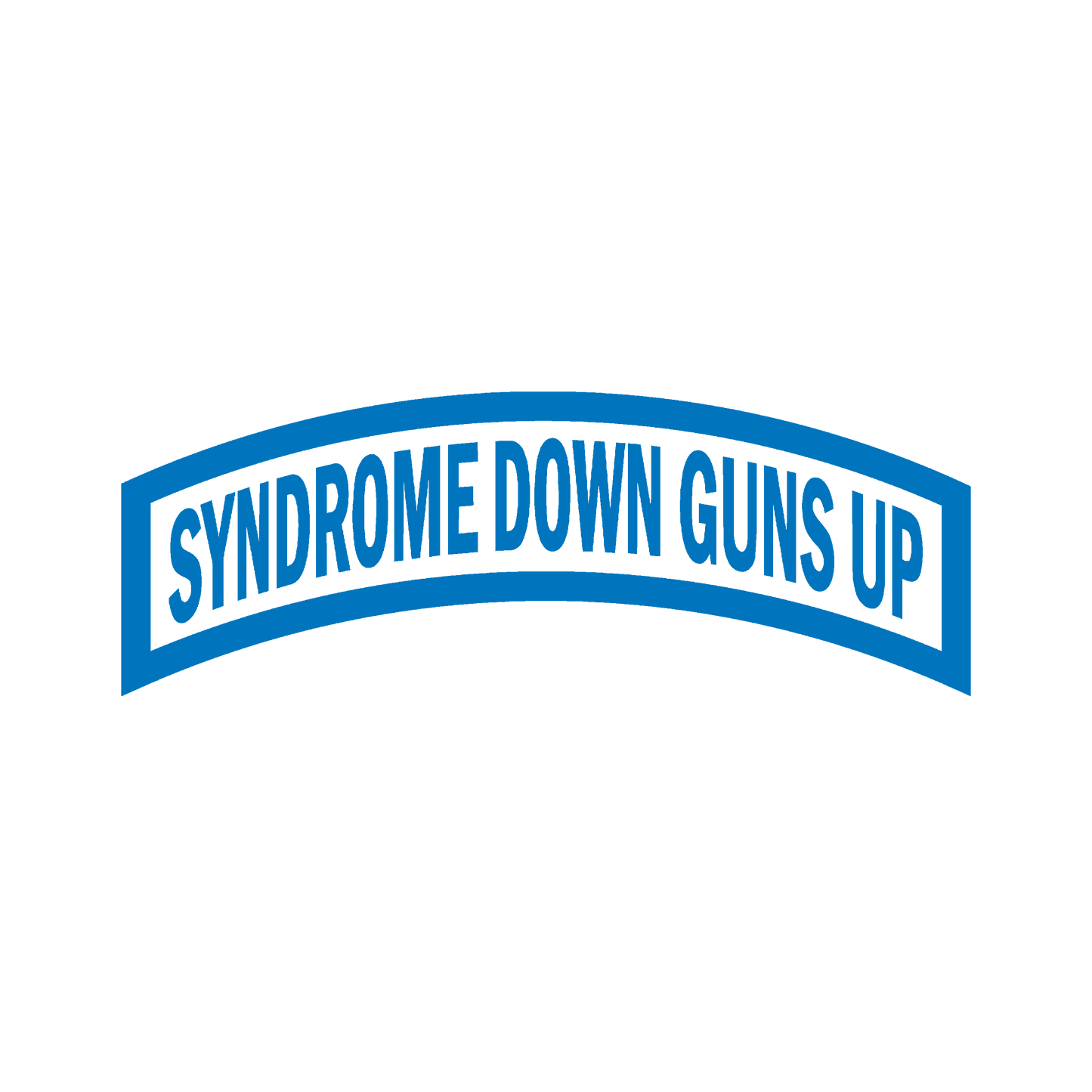 Syndrome Down Guns Up Tab Decal