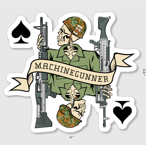 Vietnam Machine Gunner Death Card Sticker