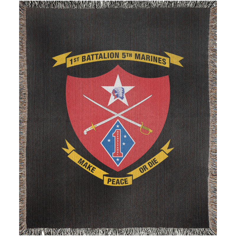 Load image into Gallery viewer, 1st Battalion 5th Marines Woven Blanket
