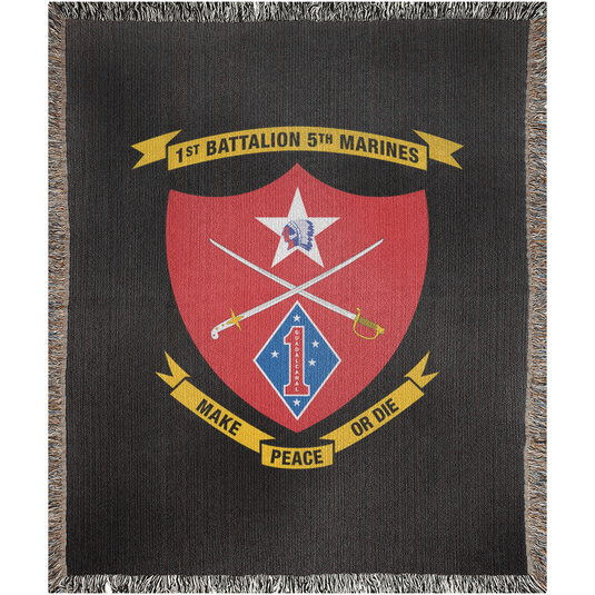 1st Battalion 5th Marines Woven Blanket