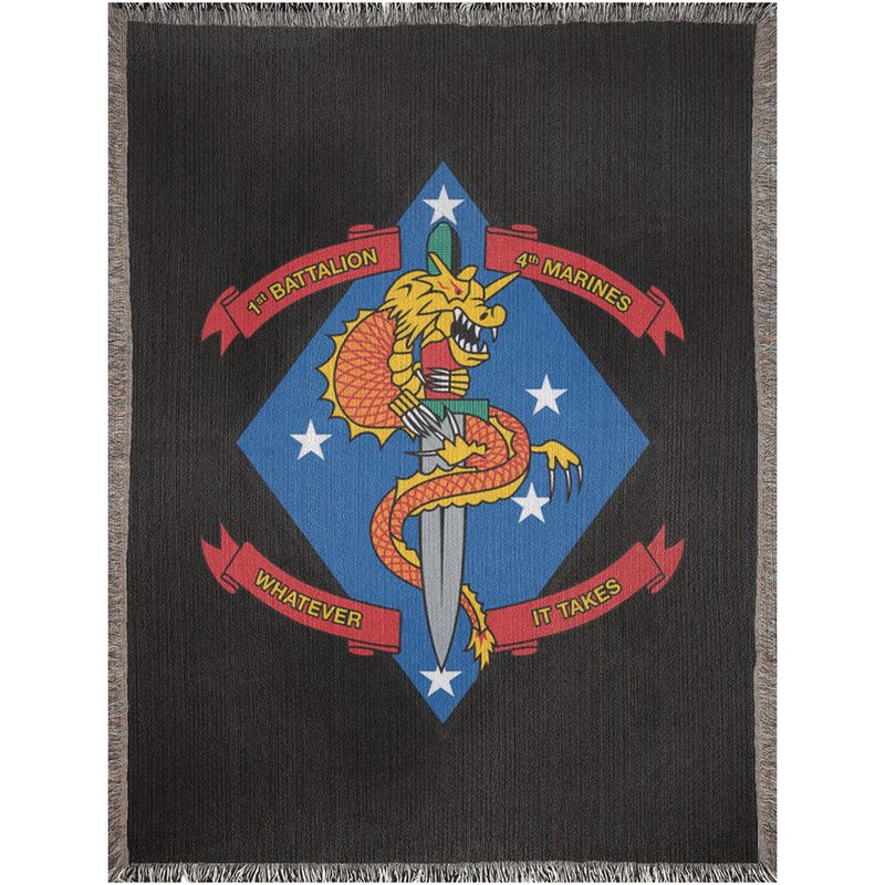 Load image into Gallery viewer, 1st Battalion 4th Marines Woven Blanket
