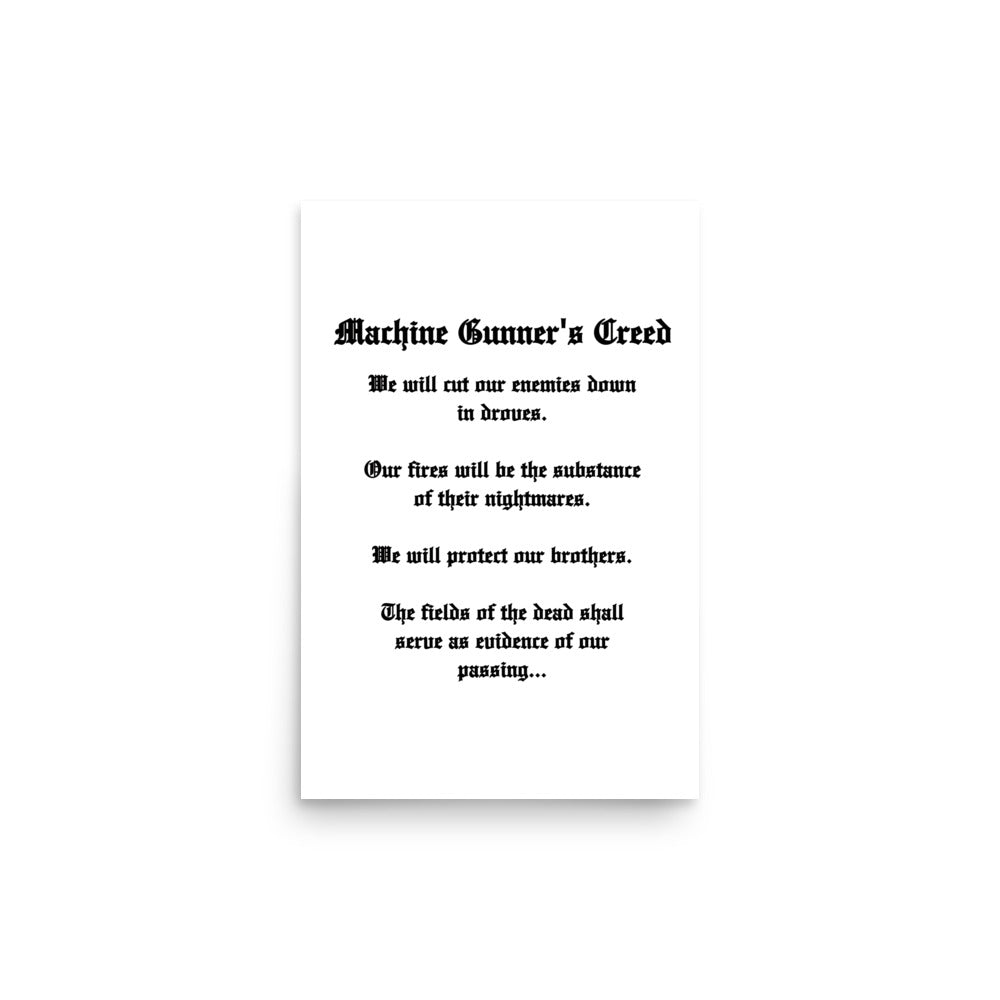 Machine Gunner Poster Machine Gunner's Creed Poster – Goons Up