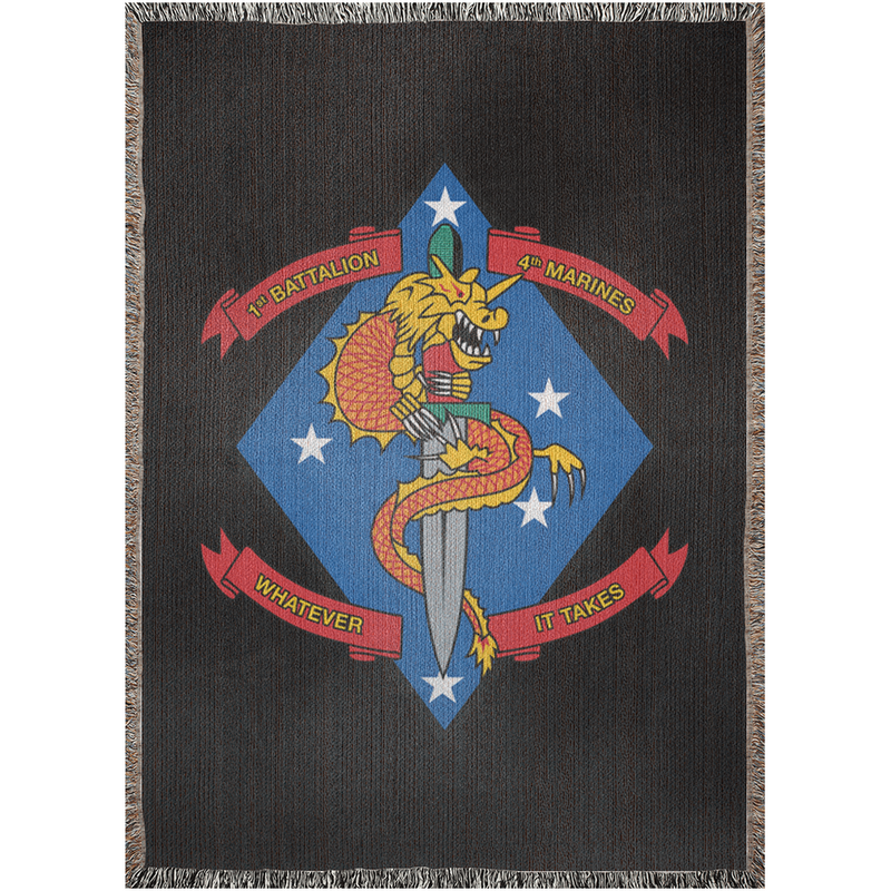 Load image into Gallery viewer, 1st Battalion 4th Marines Woven Blanket
