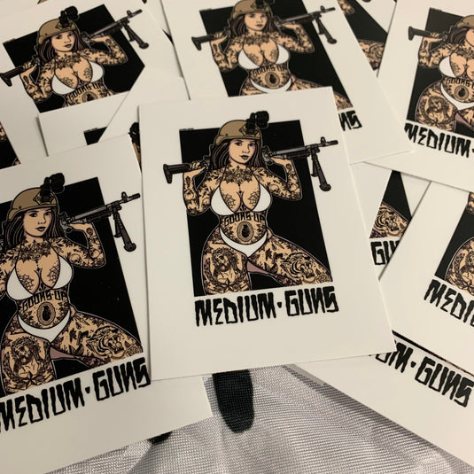 Medium Guns Pin Up Sticker