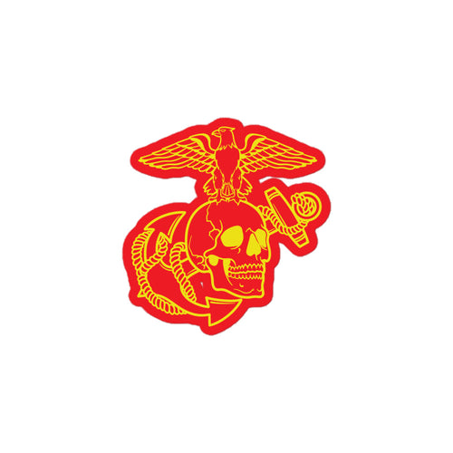 Eagle Skull and Anchor Sticker - Yellow/Red