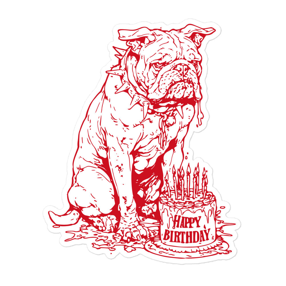 Happy Birthday Devil Dog Sticker – Goons Up
