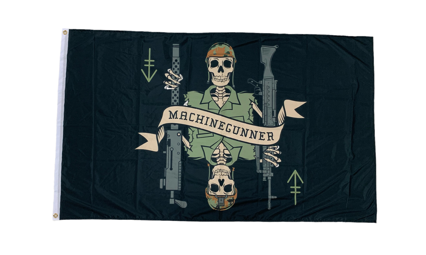 Machine Gunner Death Card Flag