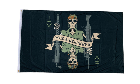 Machine Gunner Death Card Flag