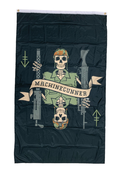 Machine Gunner Death Card Flag