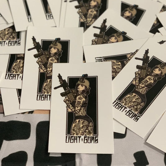 Light Guns Pin Up Sticker