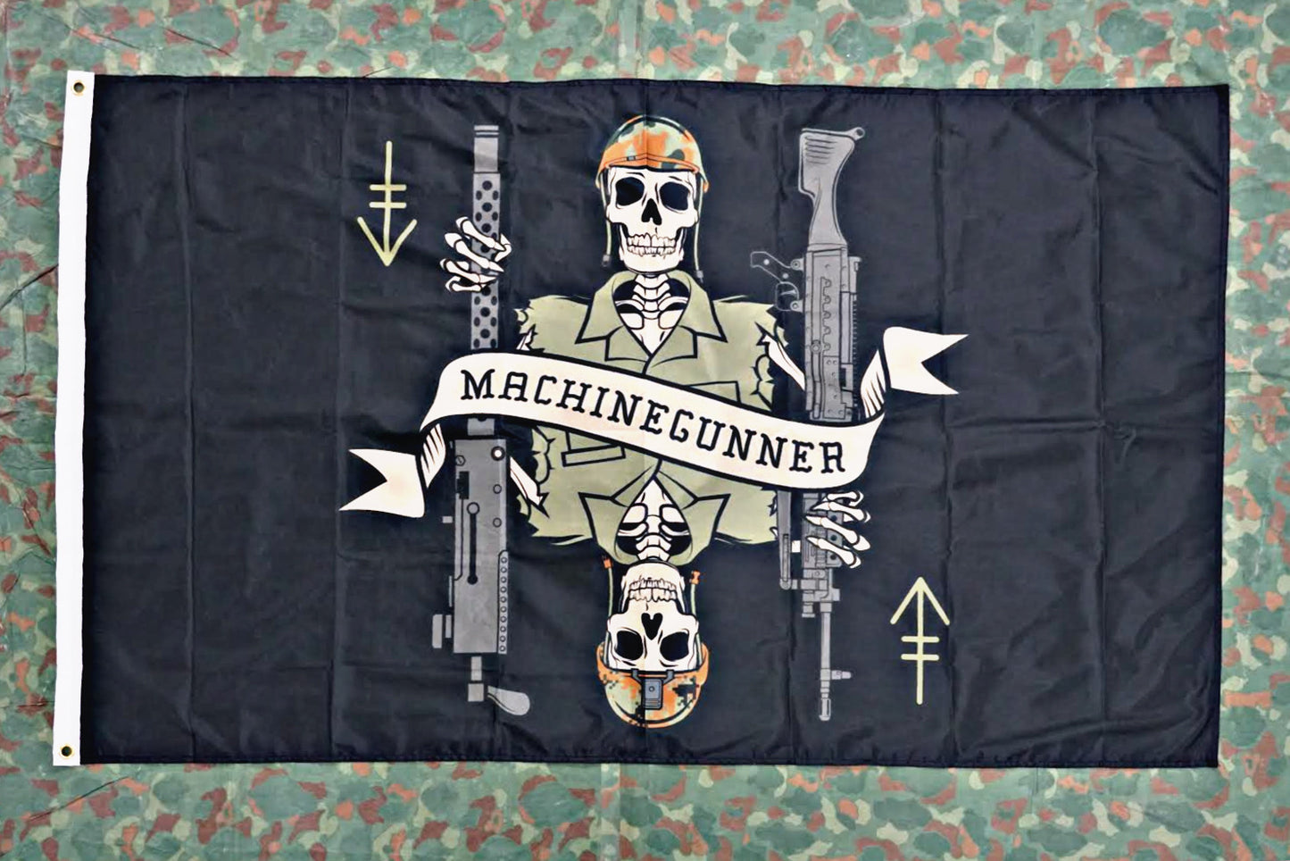 Machine Gunner Death Card Flag